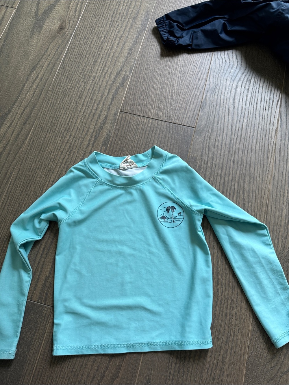 Kids Long Sleeve Swim Rashguard - Light Aqua